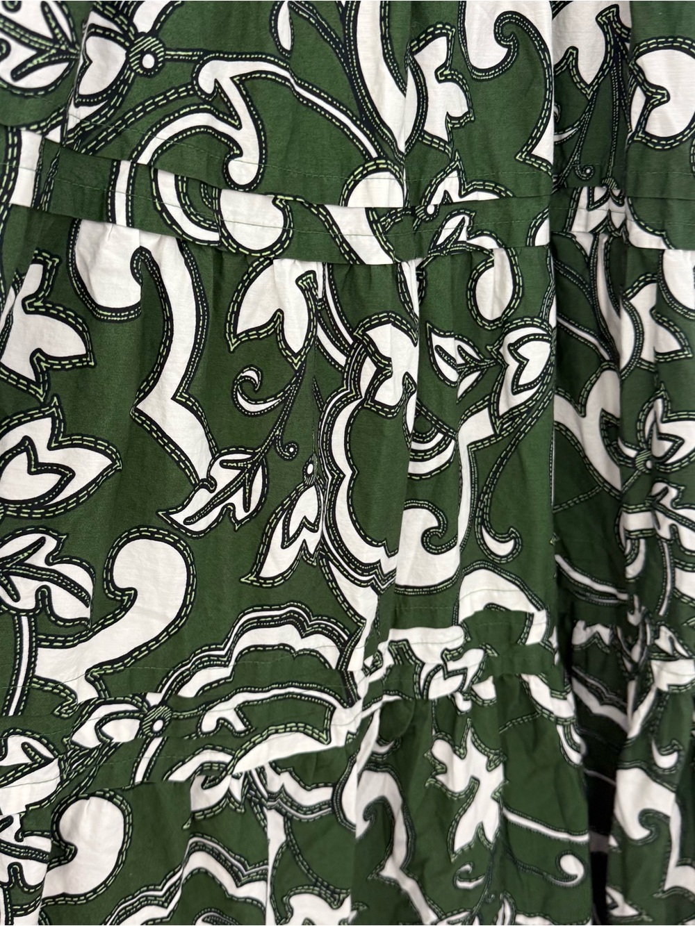 Anthropologie The Somerset Maxi Dress Puff Sleeve Green Novelty Print Small - Picture 6 of 14